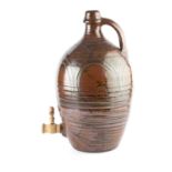 Winchcombe Pottery Cider Flagon iron red glaze with sgraffito decoration 49cm high. Provenance: