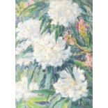 Phelan Gibb (1870-1948) White Chrysanthemums signed (lower right) oil on board 50 x 36cm.