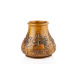 Anton Wahledov (1862-1923) An Art Nouveau vase, 1902 carved walnut signed and dated 17cm high.
