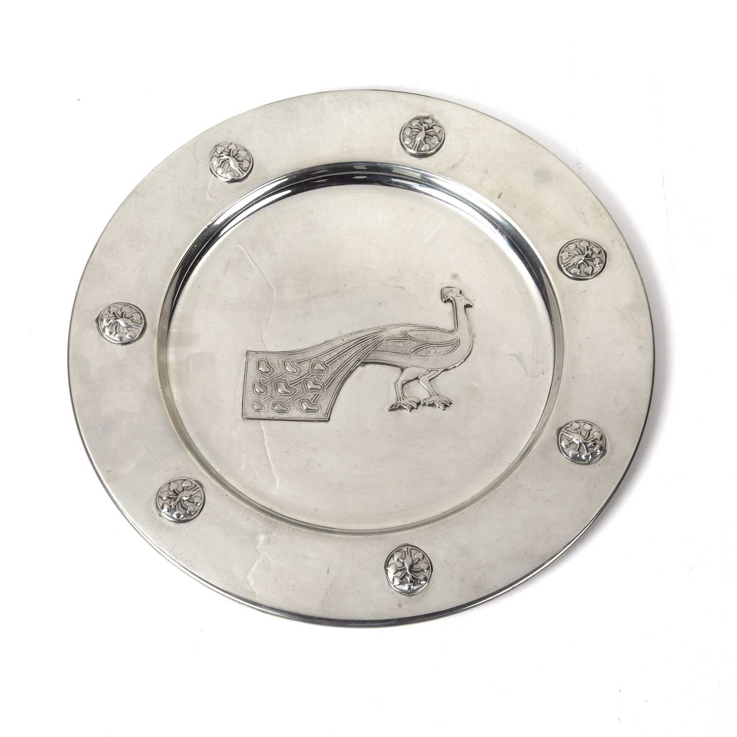 Liberty & Co. Heritage charger silver plate impressed marks, numbered 4/250, design no. 12 32cm