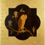 Albert James Rowley (1875-1944) for the Rowley Gallery The Owl framed marquetry panel Rowley Gallery