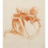 Ammended description - Lithograph not red chalk Attributed to Frank Brangwyn (1867-1956) Man with