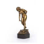 Ludwig Eisenberger (act.1895-1920) Art Nouveau figure of a lady bronze on marble base signed 14cm