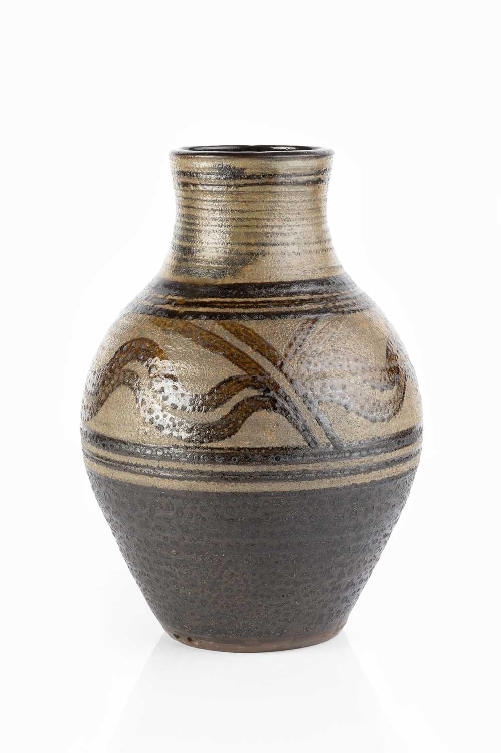 Michael Cardew (1901-1983) at Winchcombe Pottery Large vase dark bands of glaze with honey