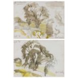 Robert Medley (1905-1994) Two tree studies, 1986 signed, dated, and inscribed in pencil