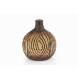 Peter Lane (b.1932) An early vase incised petal decoration and graduated glaze incised signature
