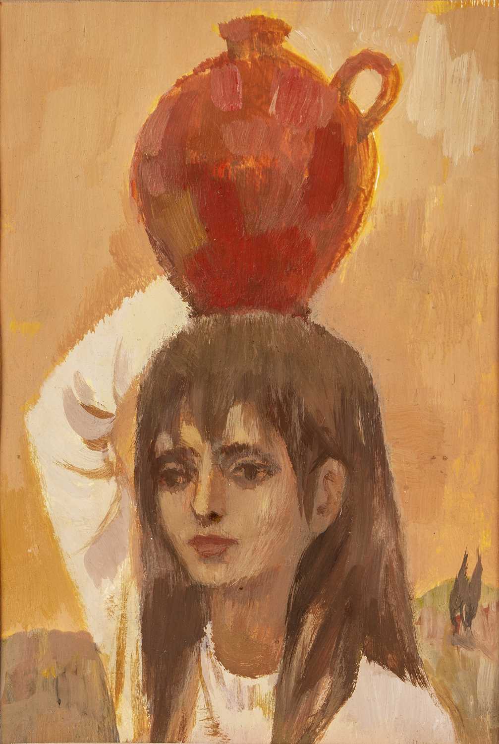 Ursula McCannell (1923-2015) Girl with Pitcher oil on paper 20 x 13cm. Provenance: Ashgate