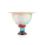 Kjell Engman (b.1946) for Kosta Boda Pedestal bowl coloured glass signed 26cm high, 32cm diameter.