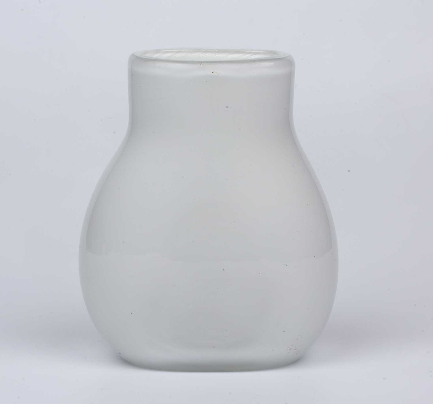 Pauline Solven (b.1943) Landscape vase studio glass with white body signed to the base 'Pauline - Image 2 of 3