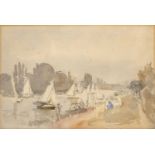 Philip Connard (1875-1958) Yachts on the Thames watercolour 21 x 31cm. Exhibited: Studio One,