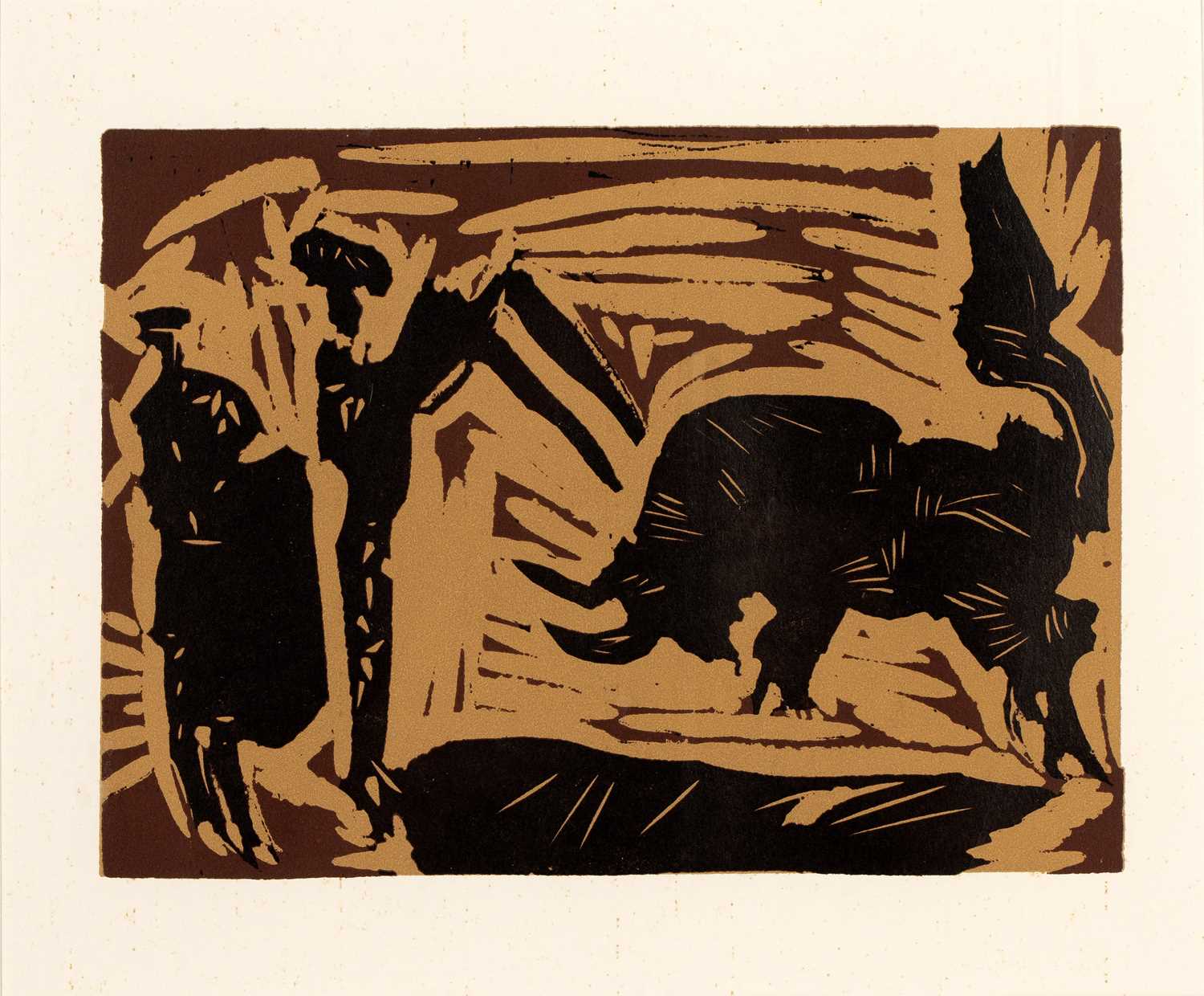 Pablo Picasso (1881-1973) The Banderillas, 1962 linocut 1st Edition published by Harry N. Abrams,