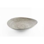 Rupert Spira (b.1960) Large open bowl decorated with a white poem on a dark ground impressed