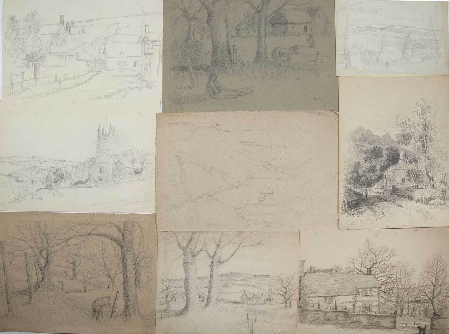 George Bissill (1896-1973) A folio of thirty-three watercolours and pencil sketches predominantly - Image 3 of 4