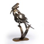 Manner of Walenty Pytel (b.1941) Bird sculpture steel 58cm high.