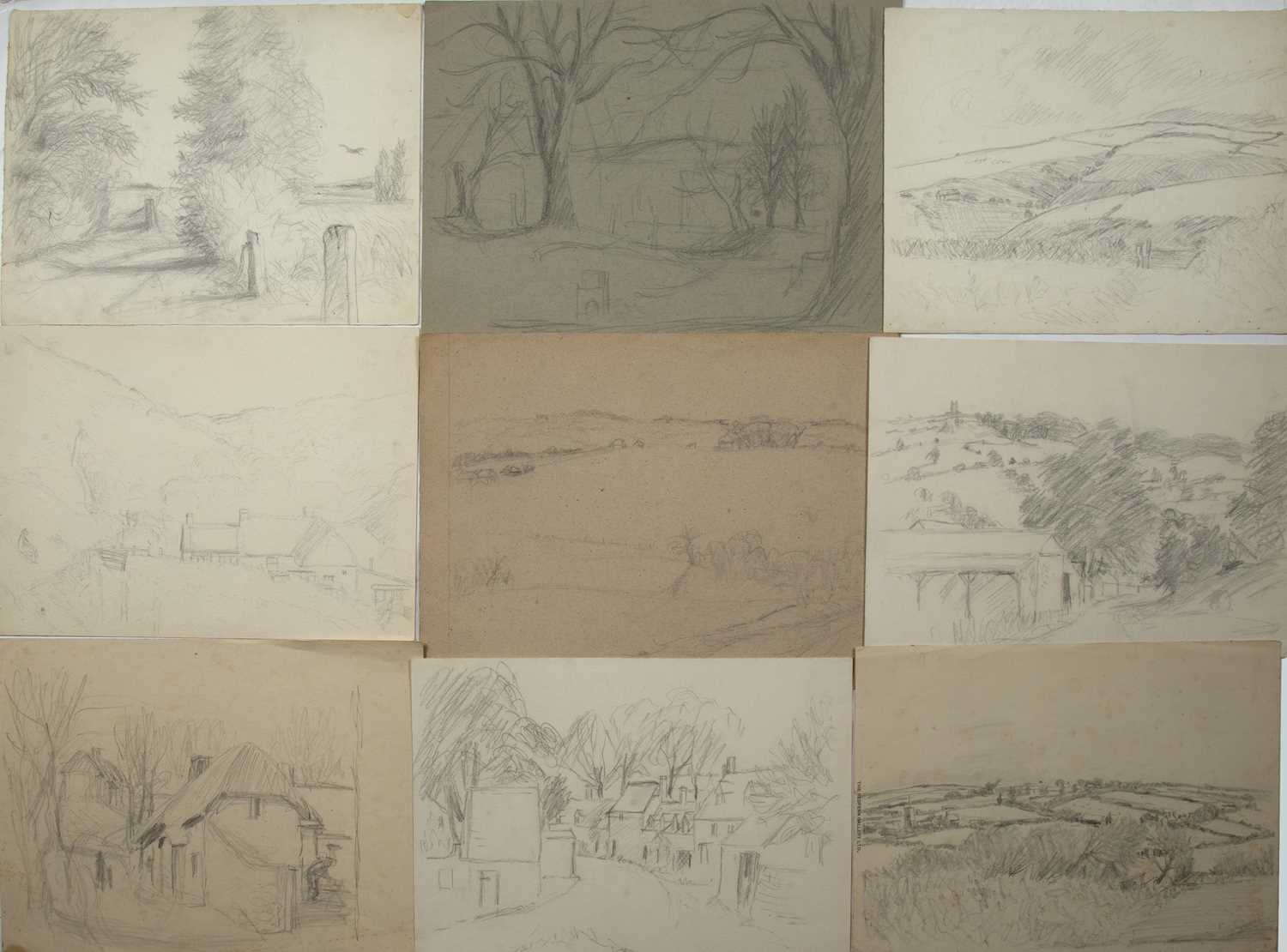 George Bissill (1896-1973) A folio of thirty-three watercolours and pencil sketches predominantly - Image 4 of 4