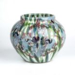 Janice Tchalenko (1942-2018) Iris pattern vase impressed potter's seal 19cm high.In good condition.
