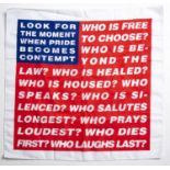 Barbara Kruger (b. 1945) Untitled (Flag), 2020 Screenprint in colours on cotton, published by