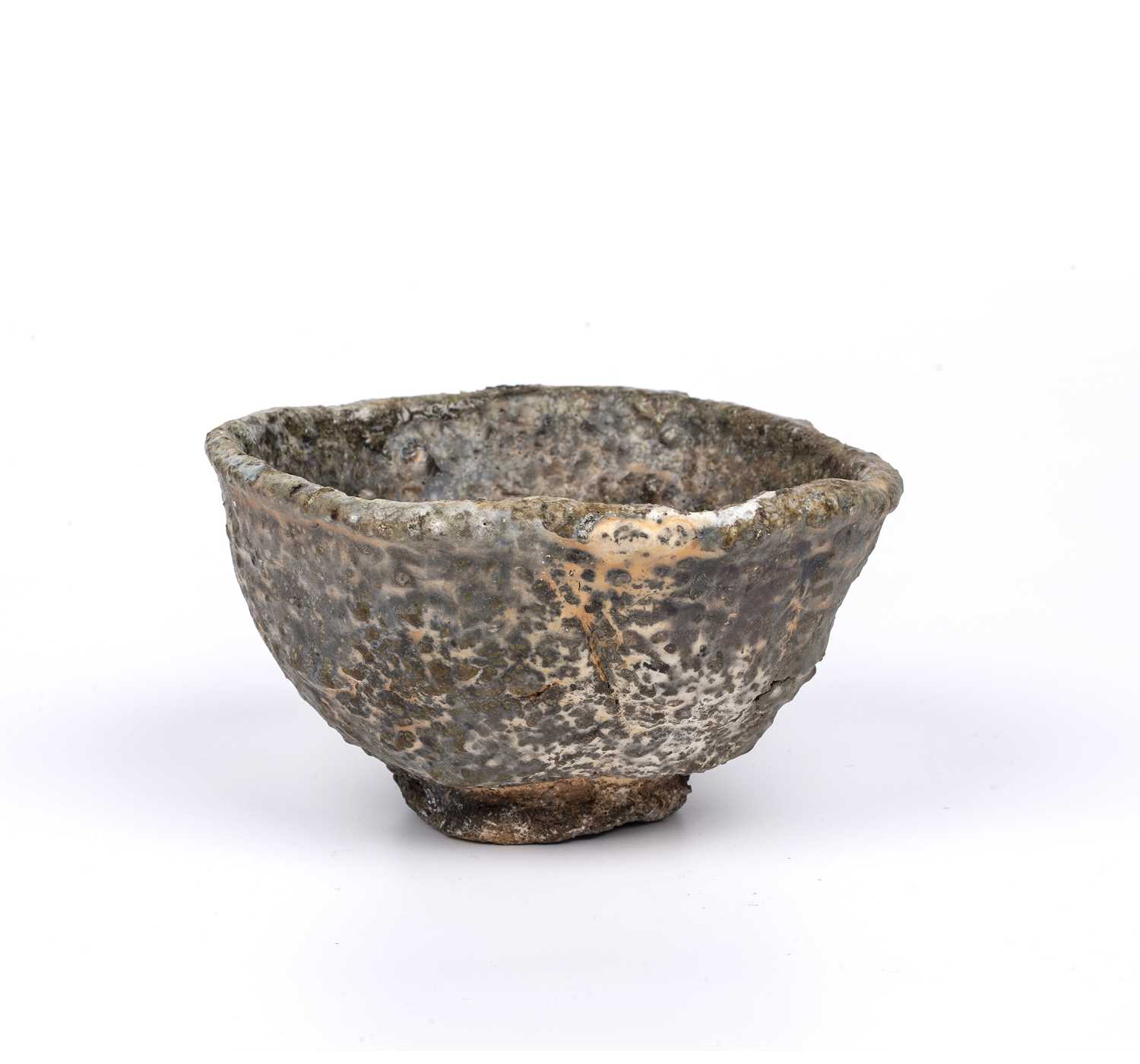 Charles Bound (b.1939) Footed bowl wood fired 9cm high, 17cm diameter.