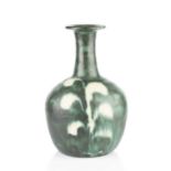 Noriyasu Tsuchiya (b.1945) Large bottle vase copper glaze with wax resist motif with original signed
