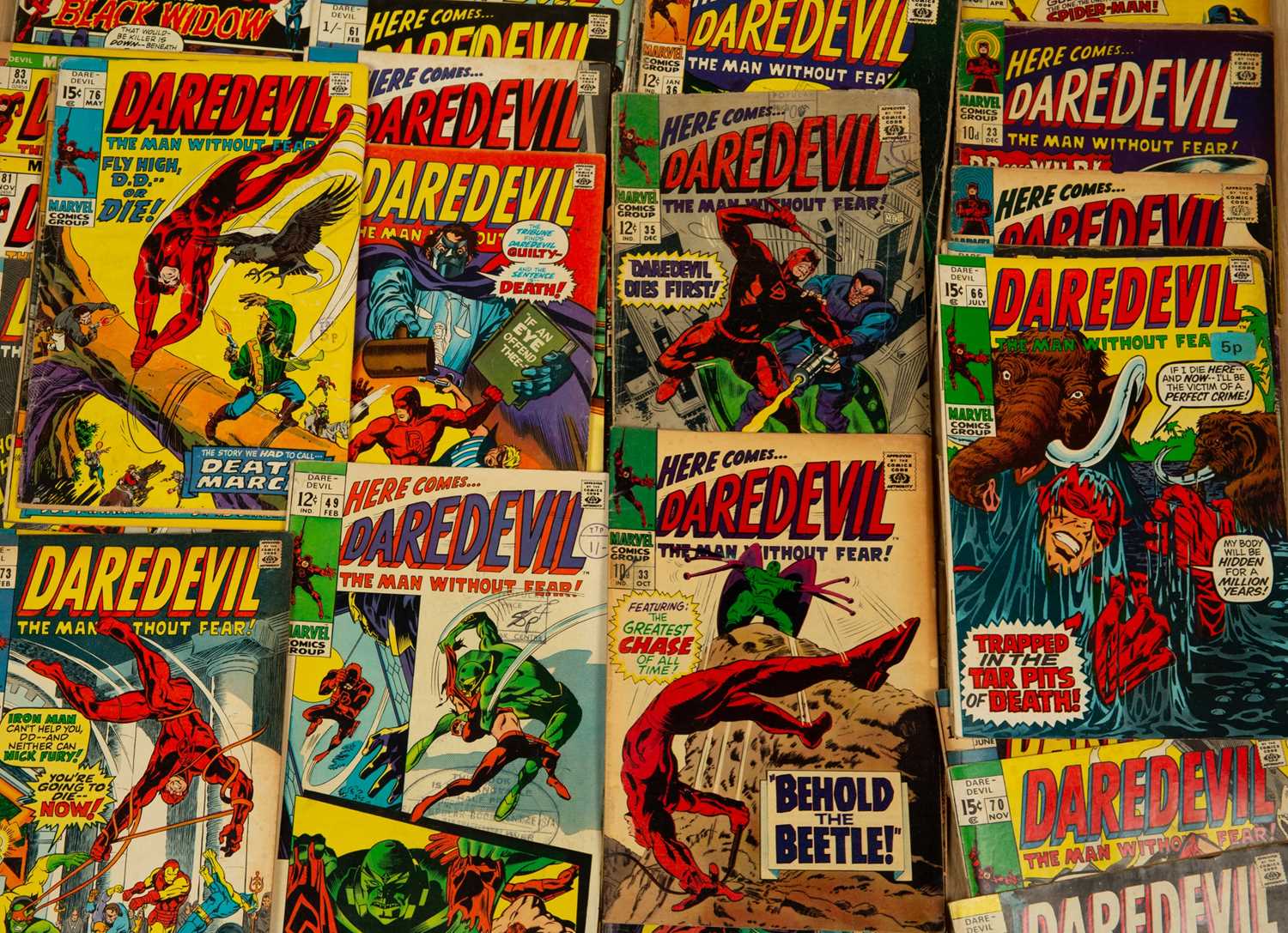 Marvel comics: Daredevil, issues 7, 10, 18-20, 23, 26-27, 29-30, 32-36, 38-42, 47-50, 52-56, 58- - Image 2 of 6