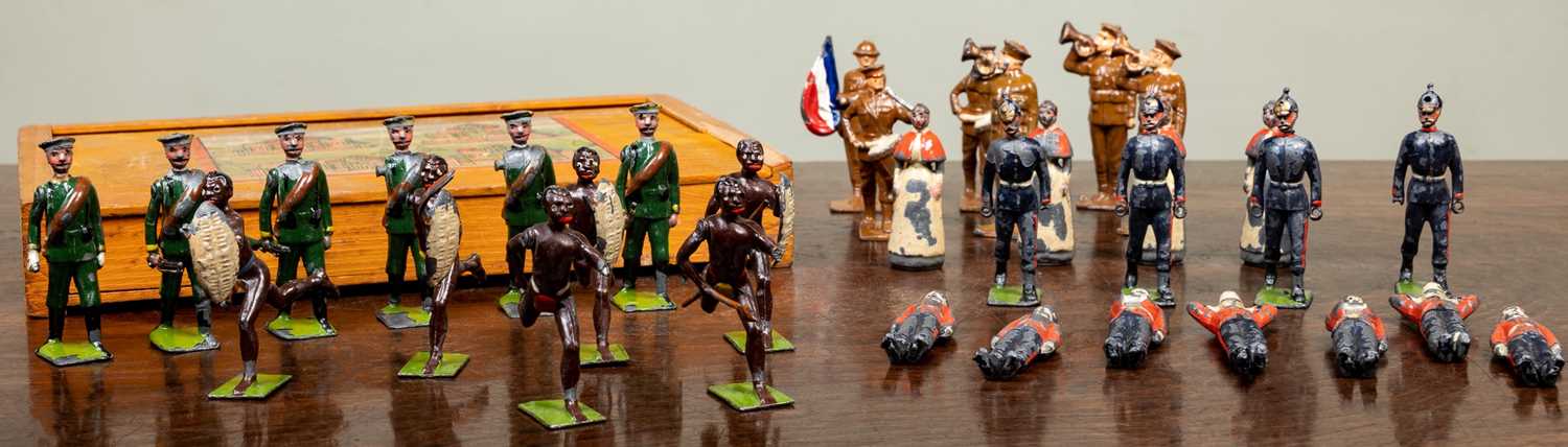 Britains Zulu warriors, a set of six, together with assorted Britains and other figures, including 6 - Bild 2 aus 2