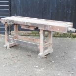 A wooden work bench