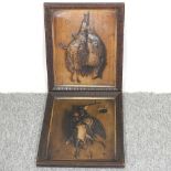 A pair of Victorian embossed pictures
