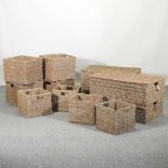 A collection of seagrass storage boxes