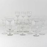 A set of five double series opaque twist wine glasses