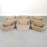A set of four seagrass baskets