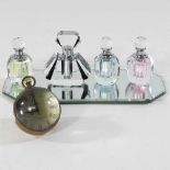 A set of three glass scent bottles