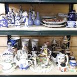 A collection of blue and white china