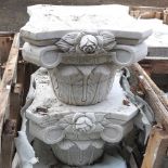 A pair of marble capitals