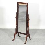 An early 20th century cheval mirror