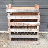 A set of six wooden fruit trays