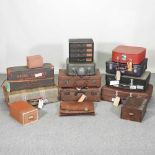 A collection of vintage suitcases