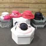 A collection of various ladies dress hats