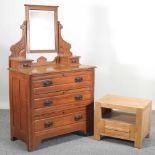 An Edwardian walnut dressing chest