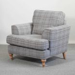 A Marks & Spencer check upholstered armchair