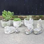 A collection of garden ornaments