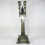 A large Art Deco silvered bronze lamp base