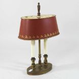 An early 20th century brass table lamp