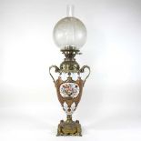 A 19th century Bohemian oil lamp