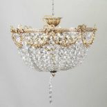 A 20th century French style gilt and cut glass ceiling light