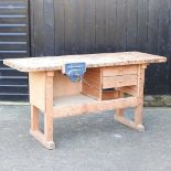 A workshop woodwork bench