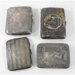 A collection of four cigarette cases