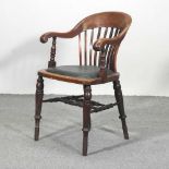 A Victorian mahogany desk chair