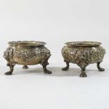 A matched pair of silver open salts