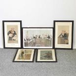 A collection of five Spy prints