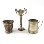 An early 20th century silver christening cup